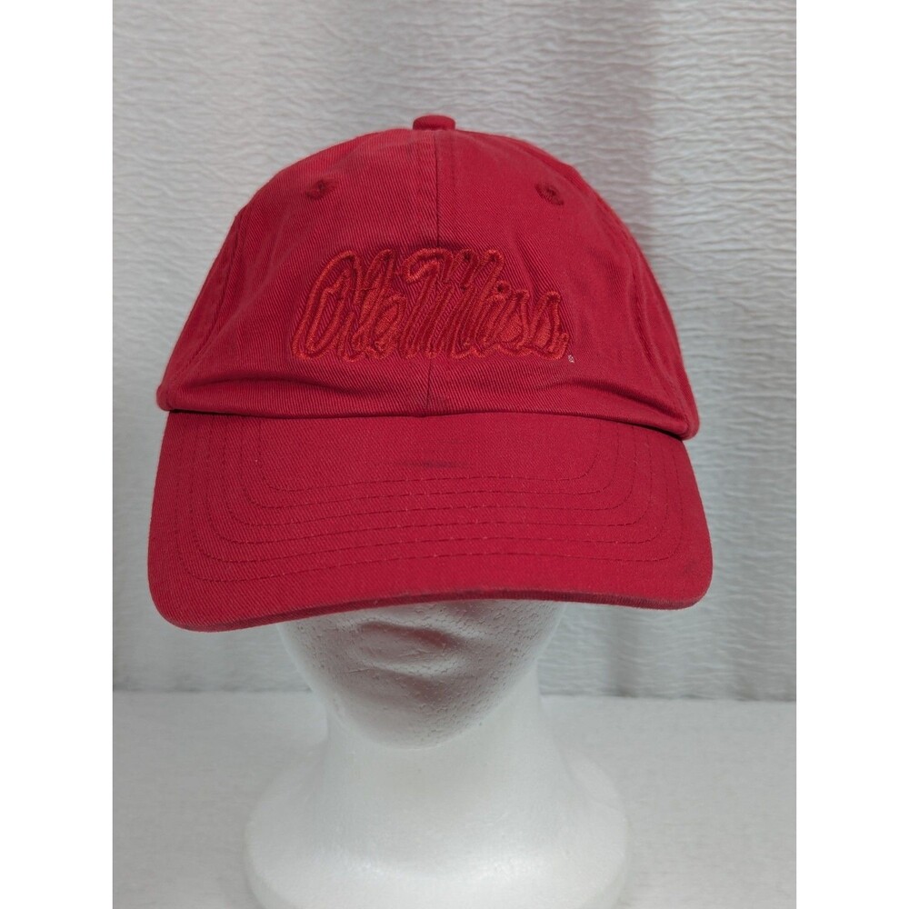 OLE MISS Hat Mens Red REBELS Spell Out SNAP BACK Baseball Cap Adjustable